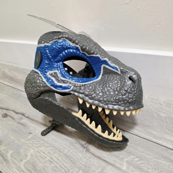 Mattel Other - Jurassic World Park VELOCIRAPTOR BLUE Raptor Dinosaur Dino Mask